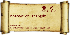 Matsovics Iringó névjegykártya
